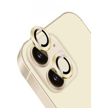 Kzy Apple iPhone 11 Alüminyum Alaşım Temperli Cam Kamera Lens Koruyucu - Gold