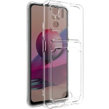 Case World Caseworld Xiaomi Redmi Note 10S Kapak Kamera Korumalı Kartlıklı Şeffaf Silikon Kılıf