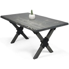 Entema Doğal Ağaç Masif Kütük Masa Yemek Masası (Ağaç Ayak) 60CM x 110CM