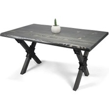 Entema Doğal Ağaç Masif Kütük Masa Yemek Masası (Ağaç Ayak) 75CM x 115CM