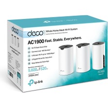 TP-Link Deco S7(3-pack), AC1900 Mbps, Dual-Band, Gigabit Portları,  520 m²'ye kadar Kapsama Alanı, 100'den Fazla Cihaz Bağlantısı, Mobil Uygulama ile Kolay Kurulum, Wi-Fi 5 Mesh Sistemi