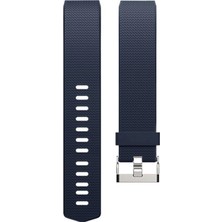 Markacase Fitbit Charge 2 Için Silikon Kordon Kayış Koyu Lacivert (L)