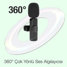 Ason Plus Ally K8 Lightning iPhone Tak Konuş Wireless Kablosuz Mini Yaka Mikrofonu Canlı Yayın Mikrofonu