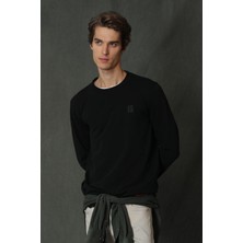 Lufian Blend Erkek Uzun Kol Tişört Siyah