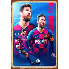 Trend Poster Lıonel Messı Retro Ahşap Poster