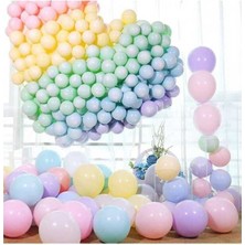 Rönesans Parti Makaron Balon Seti 50 Adet Karışık Renk Soft Pastel Balon + 5 Mt.balon Zinciri