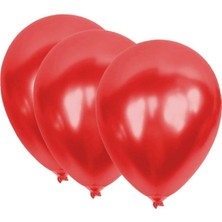 Rönesans Parti 12 Inç Metalik Kırmızı Balon 20'li