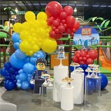 Rönesans Parti 100 Adet Sarı Mavi Lacivert Kırmızı Balon ve 5mt Balon Zinciri
