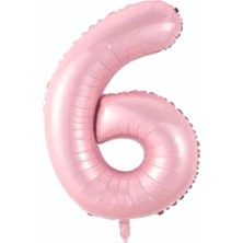 Rönesans Parti Folyo Balon 34 Inç  80 cm 6 Rakam Pembe