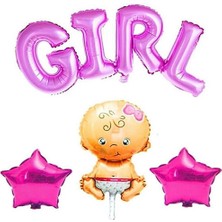 Rönesans Parti Girl Hastane Odası Süsleme Pembe Folyo Balon 4'lü