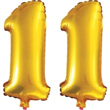 Rönesans Parti 11 Yaş Sayı Folyo Balon Gold 40 Inç 100 cm