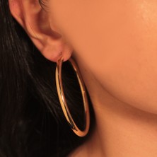 Adil Idil Kuyumculuk Bombeli Taşsız Halka Küpe