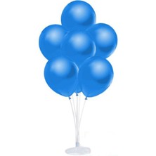 Rönesans Parti Balon Standı ve 7 Adet Metalik Koyu Mavi Balon Seti