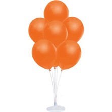 Rönesans Parti Balon Standı ve 7 Adet Metalik Turuncu Balon Seti