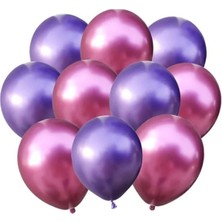 Rönesans Parti Mor-Pembe Krom Balon 10 Adet