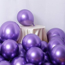 Rönesans Parti Mor Krom Parlak Balon 15 Adet