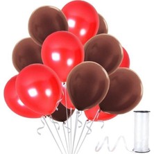 Rönesans Parti Kahverengi - Kırmızı Metalik Balon 20 Adet