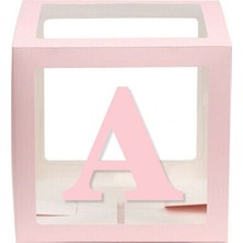 Rönesans Parti Pembe A Harfli Şeffaf Kutu