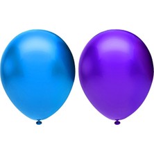 Rönesans Parti Metalik Balon Seti 30 Adet ( Koyu Mavi, Mor)
