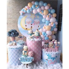 Rönesans Parti Pembe-Mavi-Ten Renk Balon Zinciri 50 Adet+5 mt Balon Zinciri