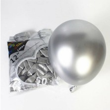 Rönesans Parti Gümüş Krom Balon 10 Adet