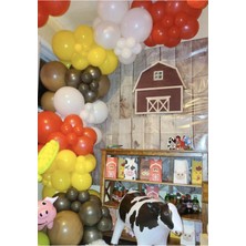 Rönesans Parti Sarı-Kırmızı-Beyaz-Karamel-Turuncu-Kahve Renk Balon Zinciri 70 Adet+5 mt Balon Zinciri