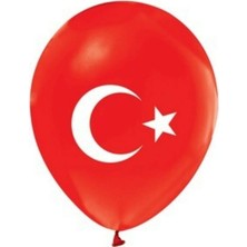 Rönesans Parti Ay Yıldız Türk Bayraklı Balon 10 Adet