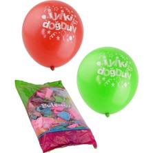 Rönesans Parti Iyiki Doğdun Baskılı Karışık Renkli Balon 12 Inç 50 Adet