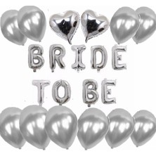 Rönesans Parti Gümüş Bride To Be Folyo Balon Latex Balon Bekatlığa Veda Balon Seti