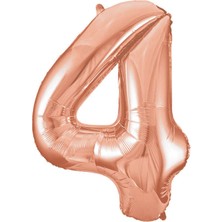 Rönesans Parti Folyo Balon 34 Inç  80 cm 4 Rakam Rose Gold