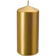 IKEA Fenomen Blok Mum, Altın Rengi 15 cm