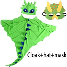 Shun Çocuklar Pelerin Kiti Dinozor Cosplay Pelerin Şapka Maskesi Kostüm(Yurt Dışından)