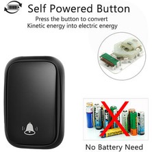 Three Beans Kendinden Powered Su Geçirmez Kablosuz Kapı Zili Hiçbir Pil Gerek Nokta LED Kapı Zili 150 M Uzaktan Ev 60 Halka Çağrı Zil | Kapı Zili (Siyah) (Yurt Dışından)