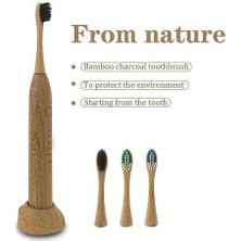 Xhang Bambu Elektrikli Diş Fırçaları Naylon Kıllar-Biyobozunur Doğal Çevre Dostu Kompostlanabilir Vegan Kullanımlık (3 Adet Rastgele Renk) (Yurt Dışından)