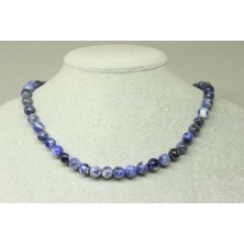 Yaşam Tohumu Sodalit Taşı Royal Kolye 8mm (Klipsli)