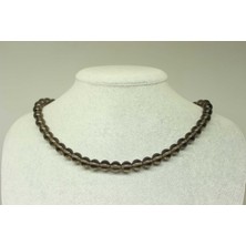 Yaşam Tohumu Duman Kuvars Taşı Kolye 8mm (Klipsli)