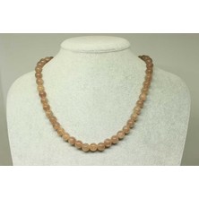 Yaşam Tohumu Çilek Kuvars Taşı Kolye 8mm (Klipsli)