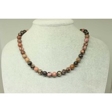 Yaşam Tohumu Rodonit Taşı Kolye 8mm (Klipsli)