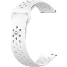 Markacase Garmin Vivoactive 3 Uyumlu Delikli Silikon Kordon Beyaz