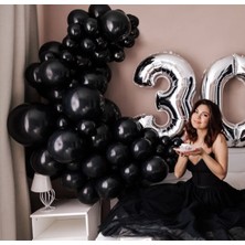 100 Adet Siyah Balon Zincir Set