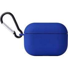 Case Street Casestreet Apple Airpods Pro Kılıf Mat Kancalı Silikon A11 Mavi
