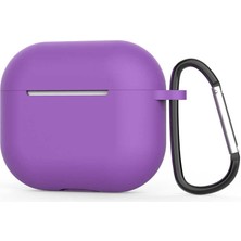 Gpack Apple Airpods 3. Nesil Kılıf Mat Kancalı Silikon A11 Mor