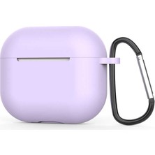 Gpack Apple Airpods 3. Nesil Kılıf Mat Kancalı Silikon A11 Lila