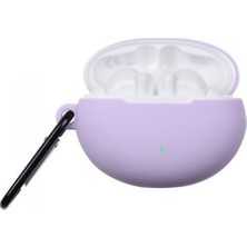 Gpack Huawei Freebuds 4i Kılıf Mat Kancalı Silikon SF10 Lila