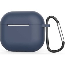 Gpack Apple Airpods 3. Nesil Kılıf Mat Kancalı Silikon A11 Lacivert