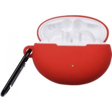 Gpack Huawei Freebuds 4i Kılıf Mat Kancalı Silikon SF10 Kırmızı