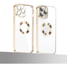 Case Street Casestreet Apple iPhone 12 Pro Kılıf Logo Gösteren Kamera Korumalı Silikon Gold