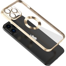 Case Street Casestreet Apple iPhone 12 Pro Kılıf Logo Gösteren Kamera Korumalı Silikon Gold