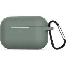 Case Street Casestreet Apple Airpods Pro Kılıf Mat Kancalı Silikon A11 Koyu Yeşil