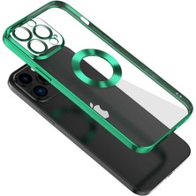 Smcase Apple iPhone 12 Pro Max Kılıf Logo Gösteren Kamera Korumalı Silikon Gümüş